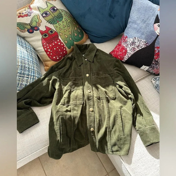Zara Green Corduroy Pocket Jacket M size NWOT - Picture 10 of 10